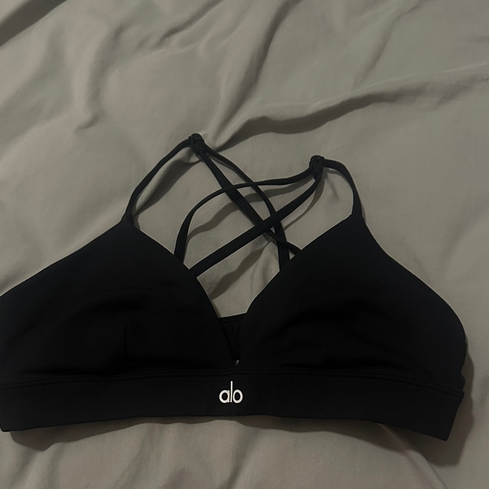 ALO Yoga Black Cross-Back Sports Bra